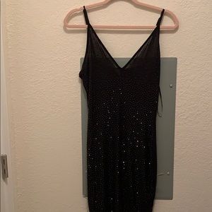 Rhinestone Black Dress